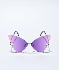 Emilia Butterfly Purple Frameless Sunglasses