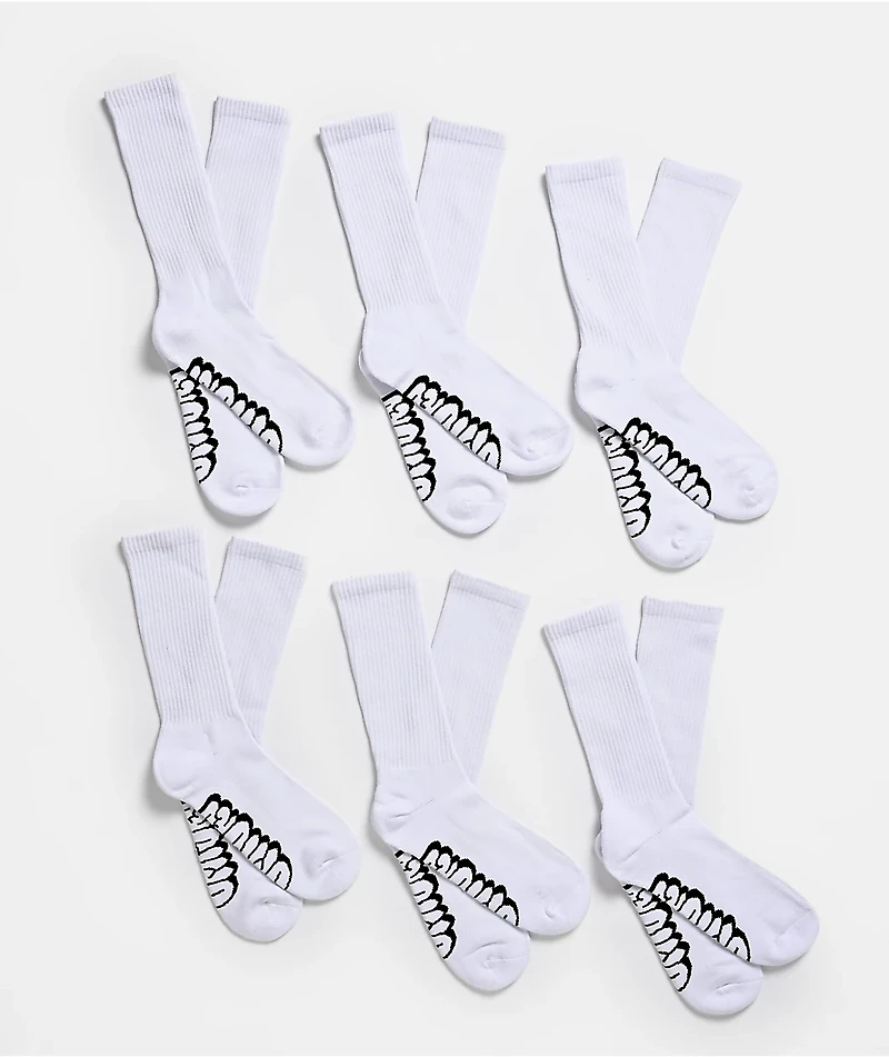 Empyre 6 Pack White Crew Socks