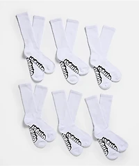 Empyre 6 Pack White Crew Socks