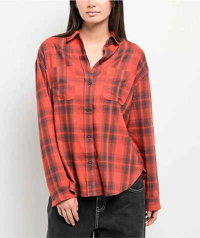 Empyre Addison Red & Grey Flannel Shirt