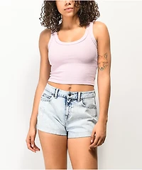 Empyre Adrian Roll Hem Light Wash Denim Shorts