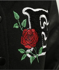 Empyre Aiden Rose Black & White Hooded Bomber Jacket