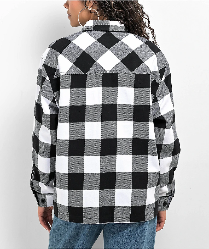Empyre Akrin Black & White Plaid Flannel Shirt
