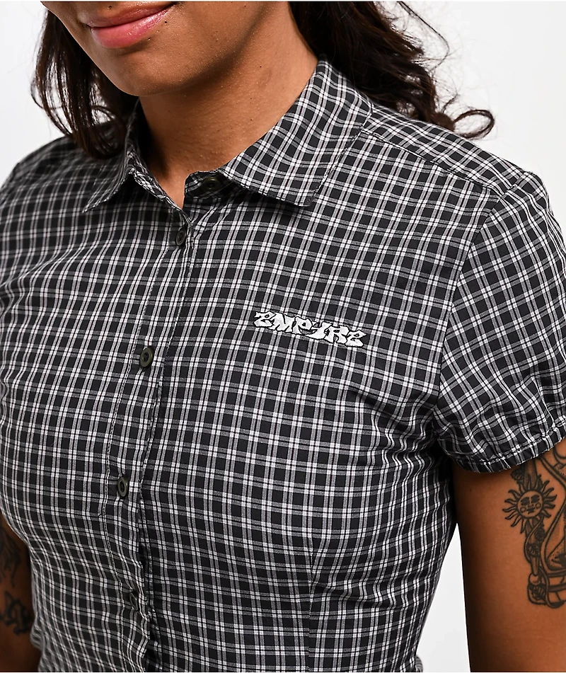 Empyre Alana Plaid Brown Button Up Shirt