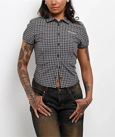 Empyre Alana Plaid Brown Button Up Shirt
