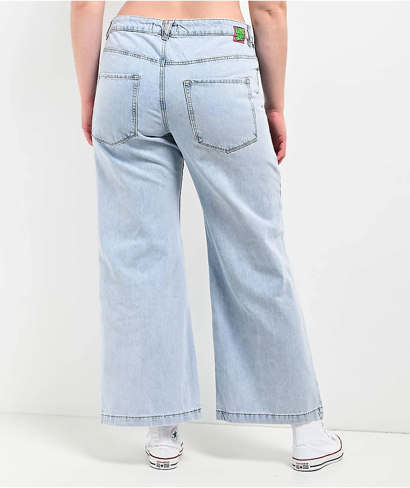Empyre Allegra Palazzo Light Blue Wash Wide Leg Jeans