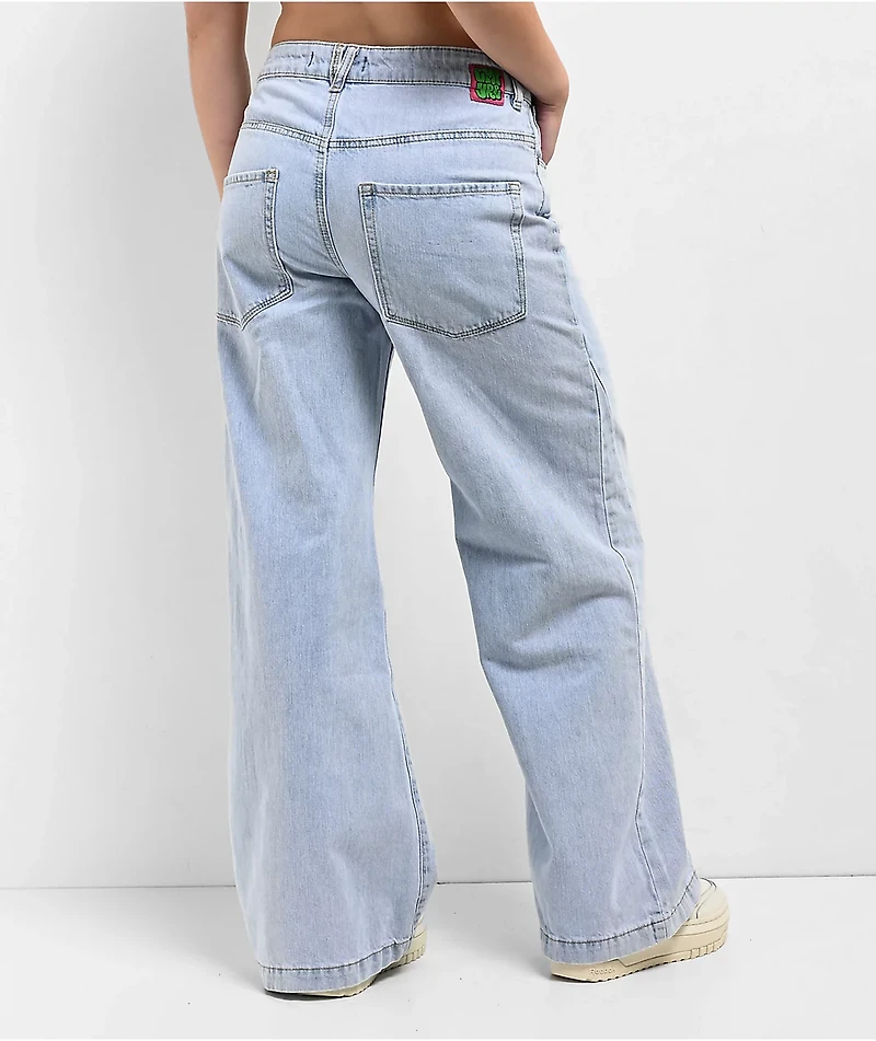 Empyre Allegra Palazzo Light Blue Wash Wide Leg Jeans