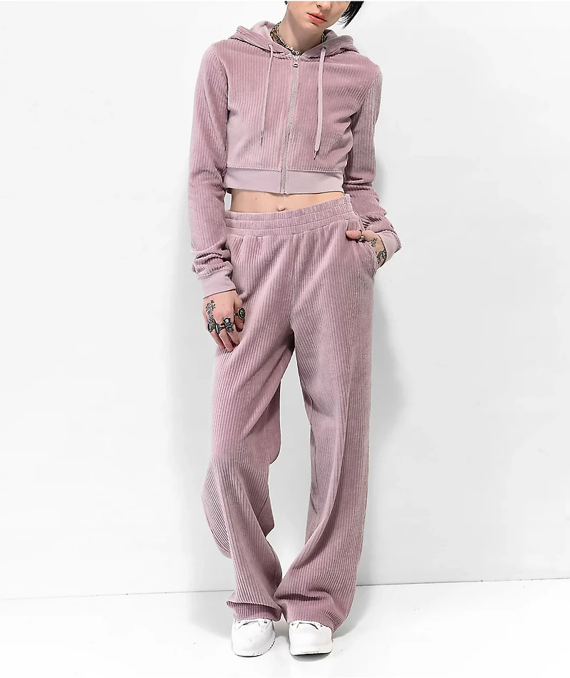 Empyre Amelia ZF Pink Crop Zip Hoodie