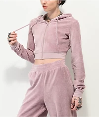 Empyre Amelia ZF Pink Crop Zip Hoodie