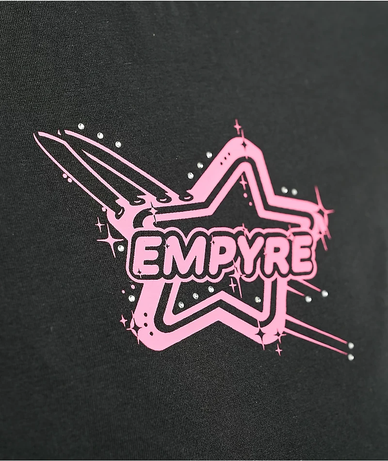Empyre Amina Rhinestone Black Crop T-Shirt