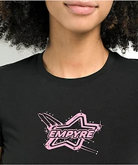 Empyre Amina Rhinestone Black Crop T-Shirt