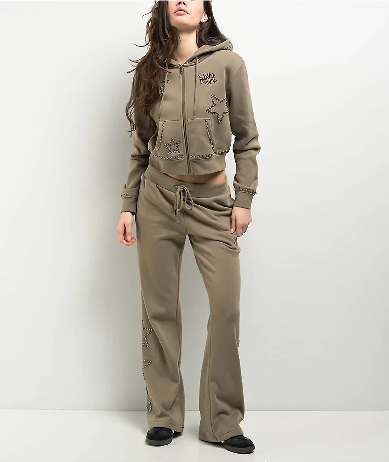 Empyre Angel Green Crop Zip Hoodie