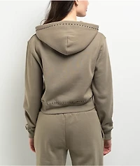 Empyre Angel Green Crop Zip Hoodie