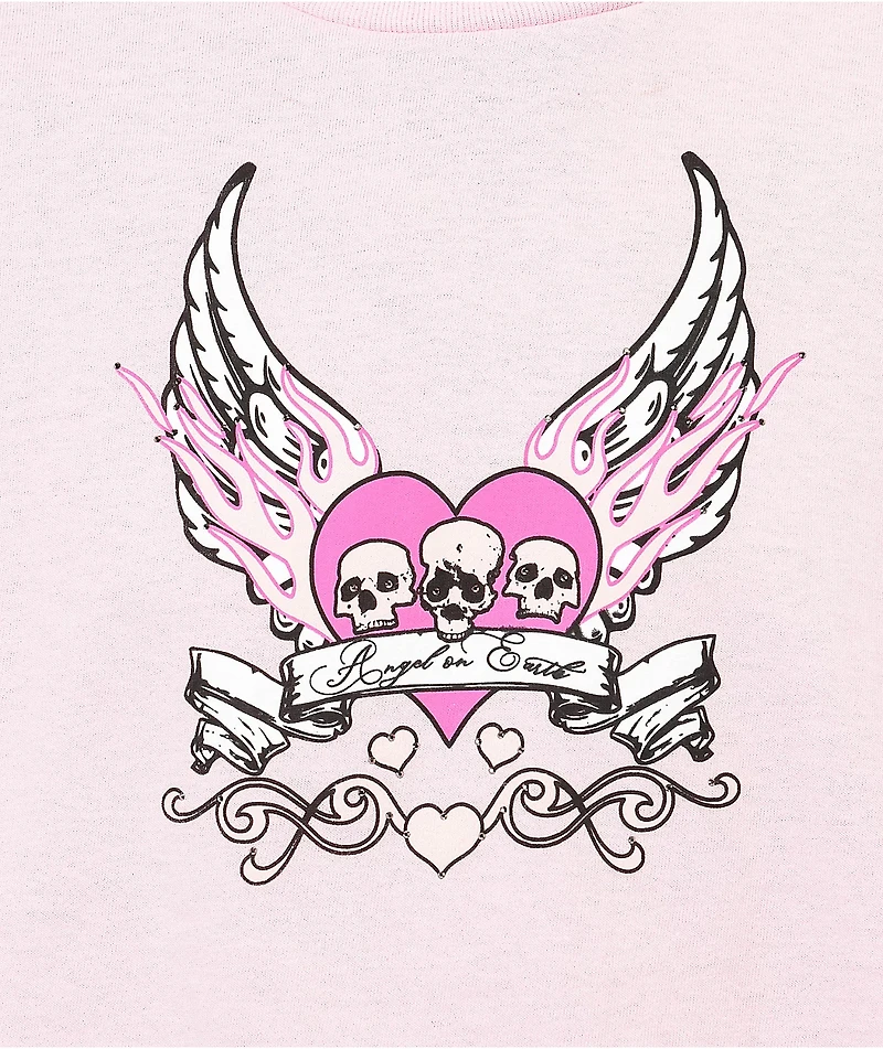 Empyre Angel On Earth Pink Crop T-Shirt
