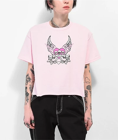 Empyre Angel On Earth Pink Crop T-Shirt