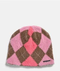Empyre Argyle Shag Pink Skully Beanie