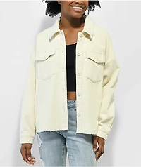 Empyre Aria Cream Corduroy Shirt Jacket