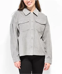 Empyre Aria Formal Grey Corduroy Shirt Jacket