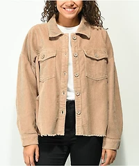 Empyre Aria Tan Corduroy Shirt Jacket