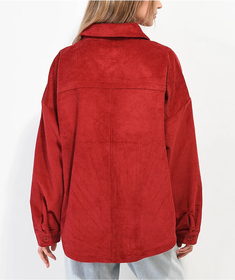 Empyre Aria Wine Corduroy Shirt Jacket