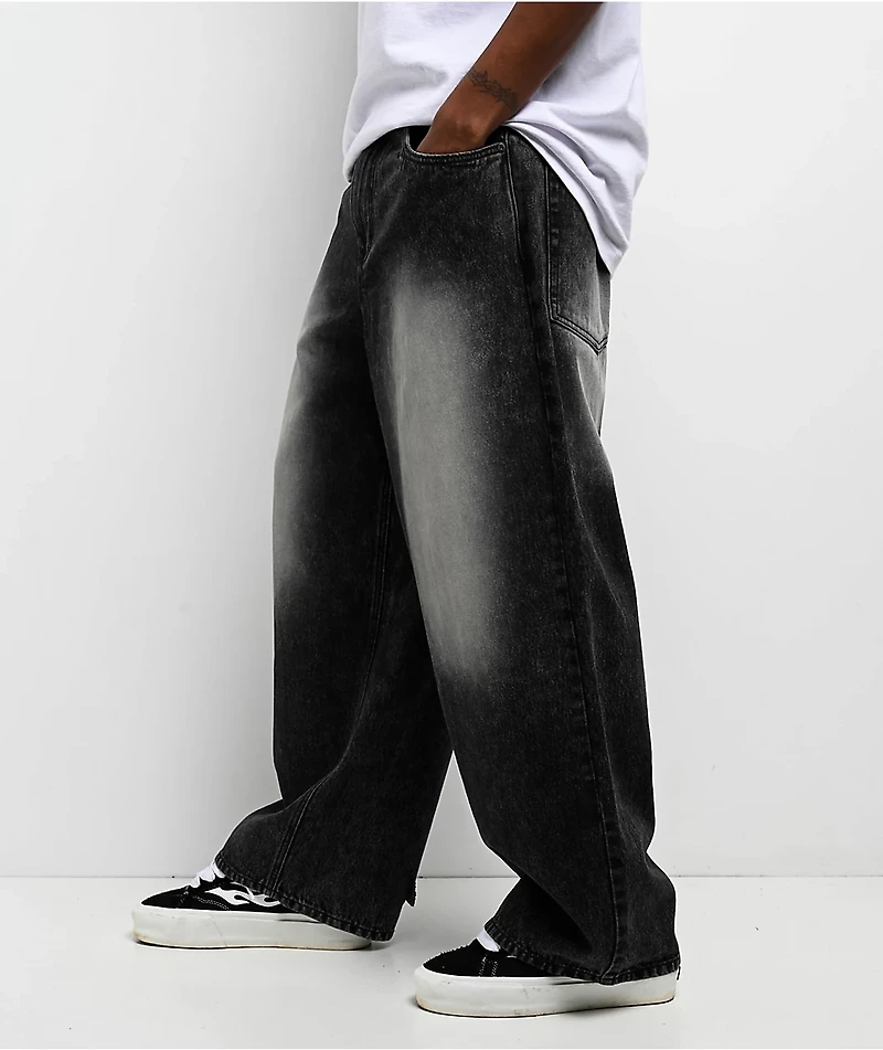 Empyre Asphalt Black Wash Ultra Wide Jeans
