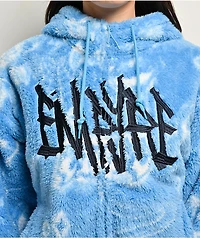 Empyre Atlas Blue & White Plush Zip Hoodie