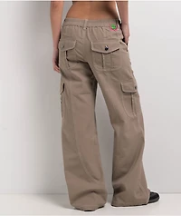 Empyre Audra Taupe Grey Loose Fit Cargo Pants
