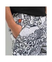 Empyre B&W Graffiti Grey Camo Ultra Loose Cargo Pants