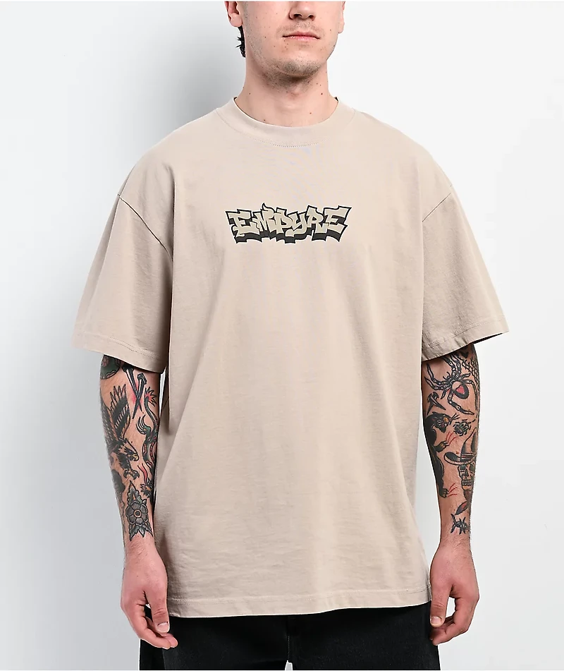 Empyre Backstreet Cat Tan Boxy T-Shirt