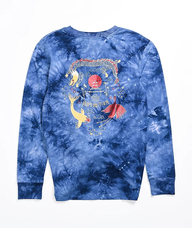 Empyre Bambino Foil Fish Blue Tie Dye Long Sleeve T-Shirt
