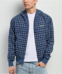 Empyre Beach Blue Plaid Crop Zip Hoodie