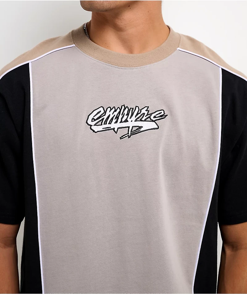 Empyre Beach Break Blocked Beige Boxy T-Shirt