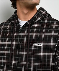 Empyre Beach Brown Plaid Crop Zip Hoodie