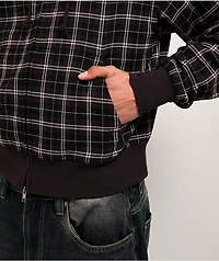 Empyre Beach Brown Plaid Crop Zip Hoodie