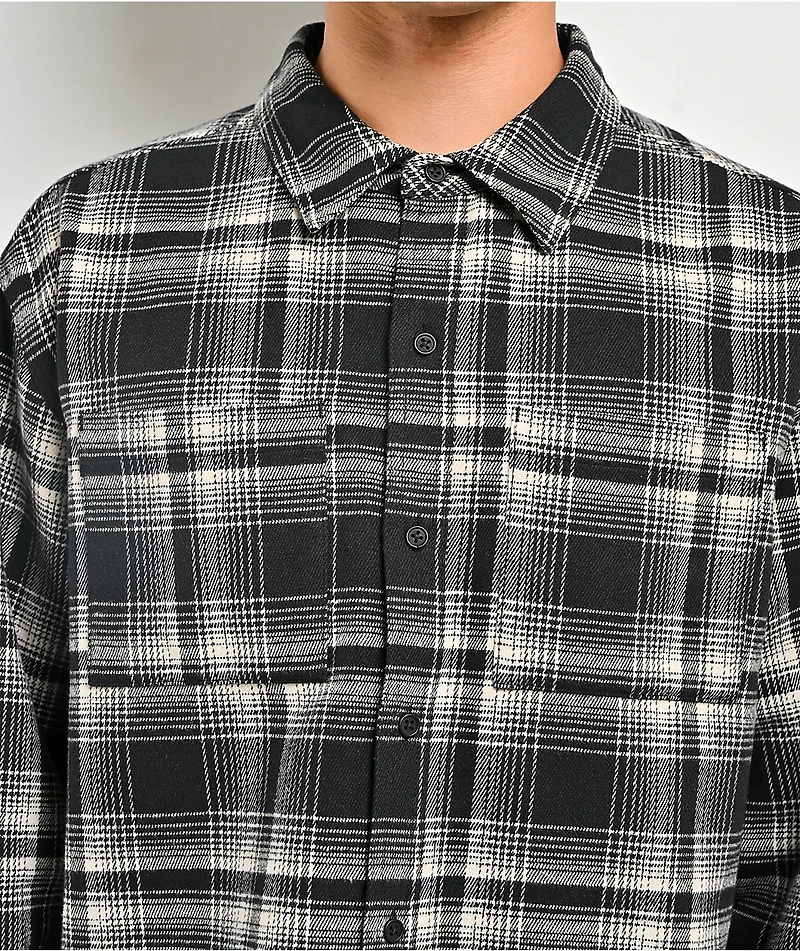 Empyre Black & White Boxy Flannel Shirt