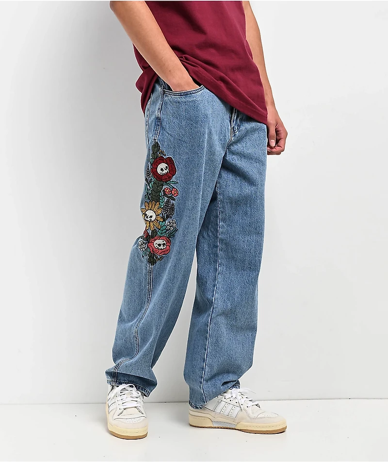 Empyre Blake Flowers Blue Denim Skate Jeans