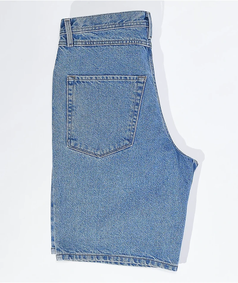 Empyre Blake Loose Fit Blue Wash Denim Skate Shorts