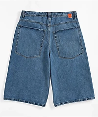 Empyre Blake Ultra Wide Blue Denim Skate Shorts