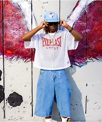 Empyre Blake Ultra Wide Blue Denim Skate Shorts