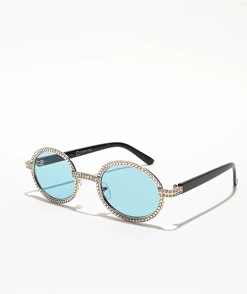 Empyre Bling Blue Round Sunglasses