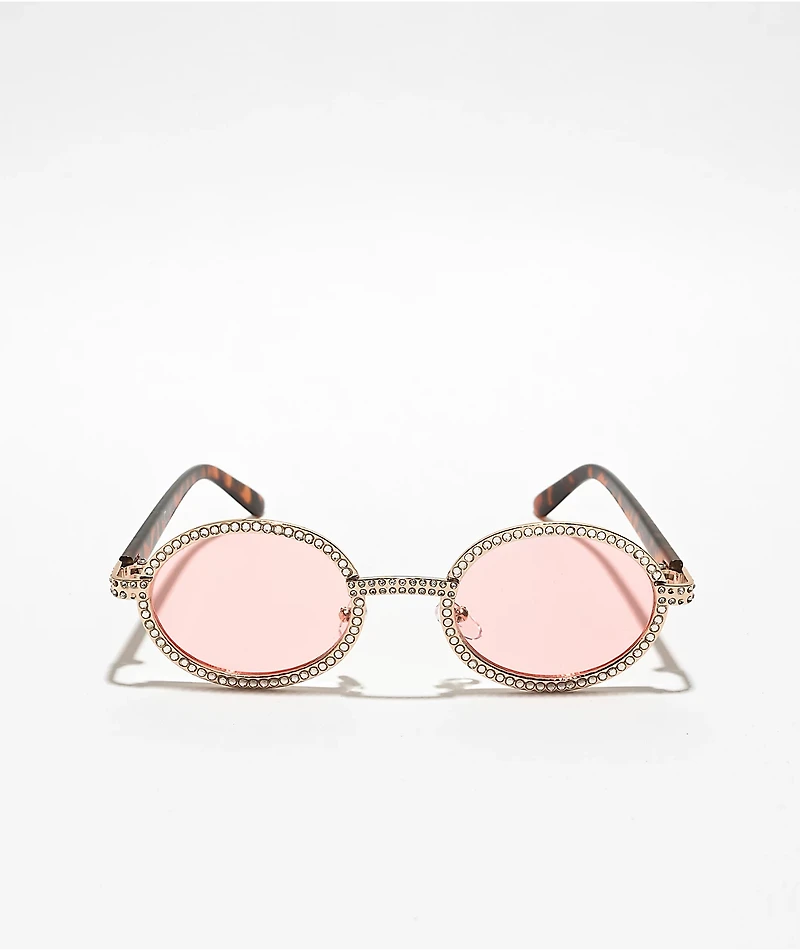 Empyre Bling Pink Round Sunglasses