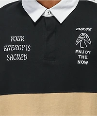 Empyre Blocked Black & Tan Rugby Shirt