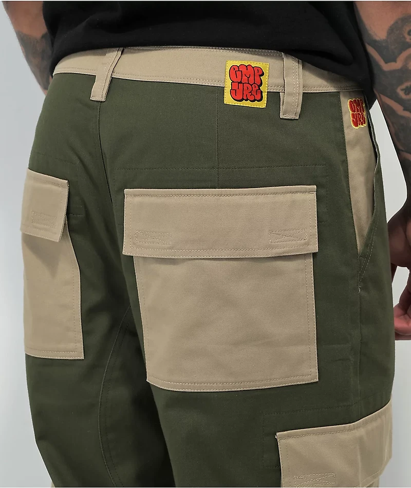 Empyre Blocked Olive & Khaki Cargo Skate Pants