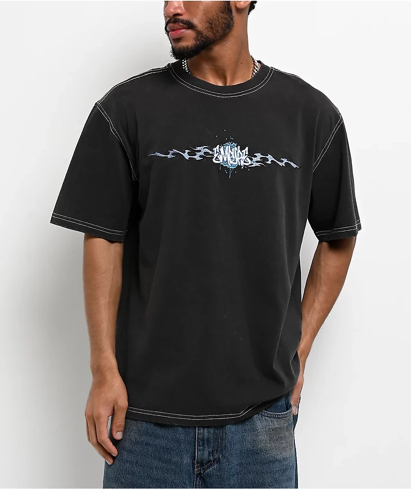 Empyre Blue Dragon Charcoal Wash Boxy T-Shirt