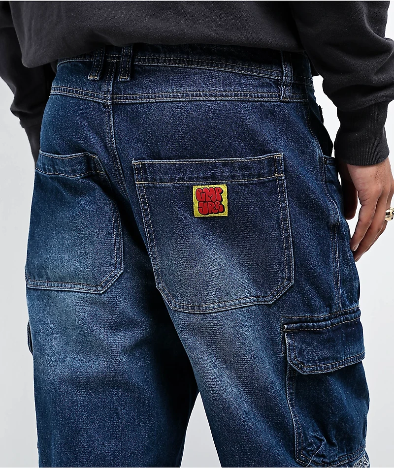 Empyre Blue Zip Off Cargo Denim Skate Jeans