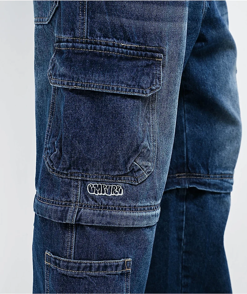 Empyre Blue Zip Off Cargo Denim Skate Jeans