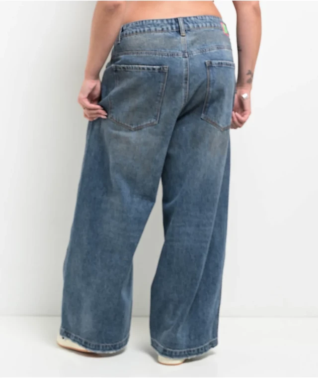 Empyre Boxcar Extent Wide Leg Blue Denim Jeans at Hamilton Place