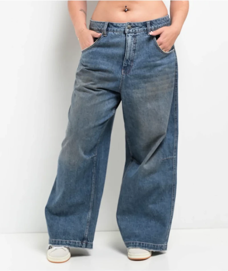Empyre Boxcar Extent Wide Leg Blue Denim Jeans
