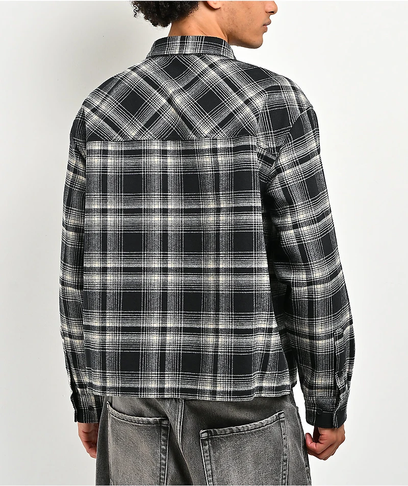 Empyre Boxy Black & White Flannel Shirt
