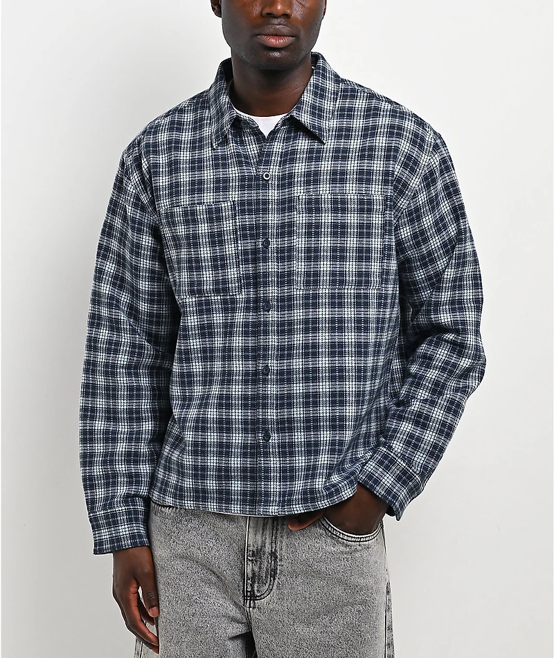 Empyre Boxy Blue Flannel Shirt